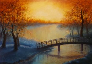 Golden Pond 2012 (زيت على الكتان) مناظر طبيعية